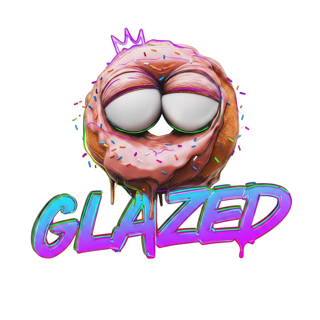 GLAZED dripping donut hero logo